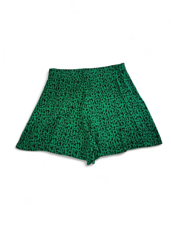 TopShop High Waisted Shorts Green Black Whimsy Animal Print Womens Size 4 - Picture 2 of 7